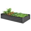 6x3x1ft Galvanized Raised Garden Bed, Outdoor Planter Garden Boxes Large Metal Planter Box for Gardening Vegetables Fruits Flowers,Gray