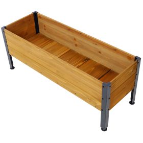 Wood Rectangular Garden Planter Box Raised Bed Outdoor, Planters for Outdoor Plants ,Elevated Herbs Vegetables Flowers Great Patio Deck Balcony