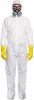 Disposable Coveralls for Men, Women, XX-Large, Pack of 5 White Hazmat Suits Disposable with Hood, Elastic Cuffs, Ankles