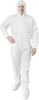 Disposable SF Coveralls. Pack of 5 White Body Protective Suits of Laminated Polypropylene 60 gsm. 4X-Large PPE Workwear with Microporous Film; Hood; B