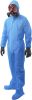 Disposable Coveralls X-Large. Pack of 5 Blue Hazmat Suits; 50 gsm Polypropylene Coveralls. Unisex Protective Suits with Zipper Front; Attached Hood an