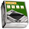 12x24ft Heavy Duty Poly Tarp/ Silver+Black