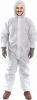 Hazmat Suits Disposable Coveralls 5X-Large. Pack of 30 White Protective Suits with Attached Hood; Zipper Front. 60 gsm Microporous Paint Suit; Protect