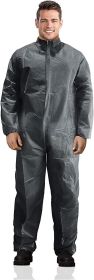 Disposable Coveralls for Men and Women X-Large; Pack of 50 Gray Hazmat Suits Disposable with Front Zip; Elastic Wrists; 50gsm Polypropylene Lab Covera