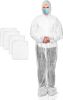 Hazmat Suits Disposable Coveralls Large. Pack of 50 White Disposable Coveralls for Men and Women. Paint Suit 30gm/m2 Polypropylene Protective Suits wi