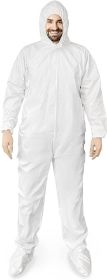 Disposable Coveralls with Hood; Boots; Elastic Wrists; Pack of 50 XX-Large White Hazmat Suits Disposable; SMS 60gsm White Paint Coveralls Disposable;