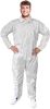 Disposable Hazmat Suits 4X-Large. Pack of 25 Disposable Coveralls White with Zipper Front Entry and Elastic Wrists. 60 gsm Microporous Protective Suit