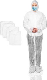 Hazmat Suits Disposable Coveralls 4X-Large. Pack of 50 White Disposable Coveralls for Men and Women. Paint Suit 30gm/m2 Polypropylene Protective Suits