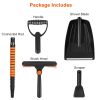 5 in 1 Detachable Snow Remover Kits Extendable Ice Scraper Snow Shovel 180° Adjustable Snow Brush Head for Car Windshield Roof