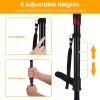 Folding Walking Cane with LED Light Red Flashing Light SOS Warning Tone 5 Adjustable Height Pivoting Quad Base Collapsible Portable Lightweight Walkin