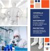 Disposable Coveralls Medium. Pack of 25 White Protective Suits 60 gsm Microporous PPE Clothing with Hood; Boots; Zipper; Elastic Wrists for Painting.