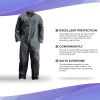 Disposable Coveralls for Men and Women XX-Large, Pack of 50 Gray Hazmat Suits Disposable with Zip, Elastic Wrists, 50 GSM Polypropylene Hazmat Suit