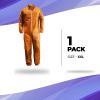 Hazmat Suit Disposable Coverall XX-Large. Orange Non Hooded Coveralls for Men and Women. Polypropylene Polyethylene 40 GSM Paint Suit Coveralls Open W