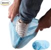 300 Pack of Disposable PP Shoe Covers Blue Shoe Protectors Premium Quality Protective Shoe Covering Recyclable Boot Covers Non-Slip Heavy-Duty Thick P