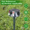 Ultrasonic Solar Animal Repeller Outdoor Mole Snake Squirrel Repellent Waterproof Bird Deer Dog Cat Deterrent with 6 Modes Motion Sensor Vibration Sta