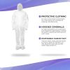 Hazmat Suits Disposable Coveralls XX-Large. Pack of 50 White Disposable Coveralls for Men and Women. Paint Suit 30gm/m2 PP Protective Suits with Attac