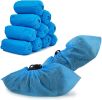 Disposable Shoe Covers 16" x 6.5". Blue Boot Covers 100 Pack. Polypropylene 50 gsm Splash Proof Shoes Protectors. 50 Pairs of Thick Protective Booties