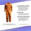 Hazmat Suit Disposable Coverall XX-Large. Orange Non Hooded Coveralls for Men and Women. Polypropylene Polyethylene 40 GSM Paint Suit Coveralls Open W