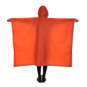 Multi-Usage Lightweight Hooded Rain Poncho Picnic Mat Blanket Sun Shelter (Type: Camping supplies, Color: Orange)