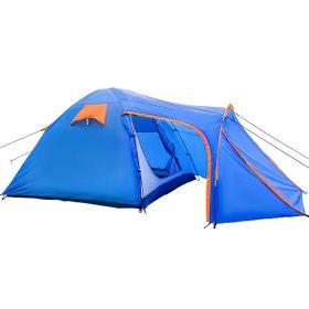 Outdoor Hiking Portable Easy Camping Tent for 3 -5 Person (Type: Camping Tent, Color: Blue & Orange)