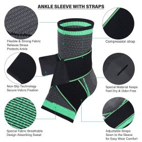 Bandage Knit Ankle Brace (Color: Black, size: L)