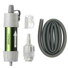 Miniwell L630 Personal Camping Purification Water Filter Straw for Survival or Emergency Supplies (Color: Gray)