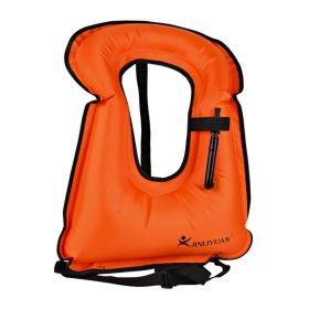 Snorkel Vest,Adults Portable Life Jacket Inflatable Swim Vest Buoyancy Aid Swim Jackets for Men & Women (Color: Orange)