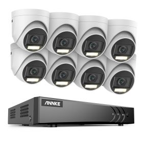 ANNKE 16CH 5MP DVR Security Surveillance Kits 16Pcs 5MP PIR Outdoor Cameras IP67 Weatherproof DVR SECUR Camera System Alarm 265+ (Build-in HDD: 4T, Color: 8PCS Camera Kits)