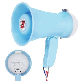 5 Core Megaphone Bullhorn Speaker 15W Mini Battery Power Bull horn w Siren 400 Yard Range - HW 1 (SKU: HW 1 SKY BLU)