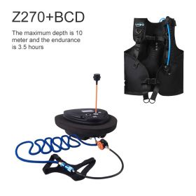 TUXING Scuba Diving Snorkel Equipment Trap Mobile Ventilator Support Deepest To10M Underwater Snorkel Time 3.5-5H (Voltage: Z270 Black BCD, Color: Upgraded)