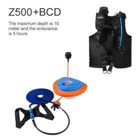 TUXING Scuba Diving Snorkel Equipment Trap Mobile Ventilator Support Deepest To10M Underwater Snorkel Time 3.5-5H (Voltage: Z500 Blue BCD, Color: Upgraded)