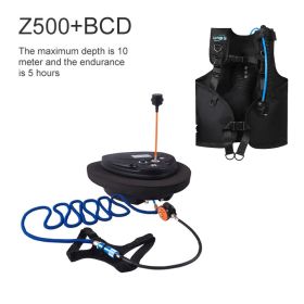 TUXING Scuba Diving Snorkel Equipment Trap Mobile Ventilator Support Deepest To10M Underwater Snorkel Time 3.5-5H (Voltage: Z500 Black BCD, Color: Upgraded)