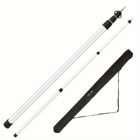 2Pcs Telescoping Tarp Poles Portable Aluminum Awning Poles 3ft to 7.5ft Adjustable Telescopic Tarp Tent Rods (Color: silvery)