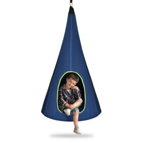 40 Inch Kids Nest Swing Chair Hanging Hammock Seat for Indoor and Outdoor (Color: Blue)