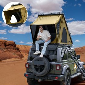 Explorer Rooftop Tent Hardshell with Luggage Racks & Replaceable Netting Rain Curtains, Truck Bed Tent for Camping (Color: Desert Khaki)