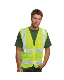 Bayside BA3785 Mesh Safety Vest (Color: LIME GREEN, size: M)