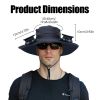 Outdoor Wide Brim Sun Hat With 2 Rechargeable Fans Solar Powered 3 Wind Speeds UPF50+ Breathable Waterproof Nylon Mesh Outdoor Hat For Hiking Camping